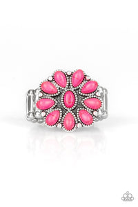 Stone Gardenia - Pink Ring - Paparazzi