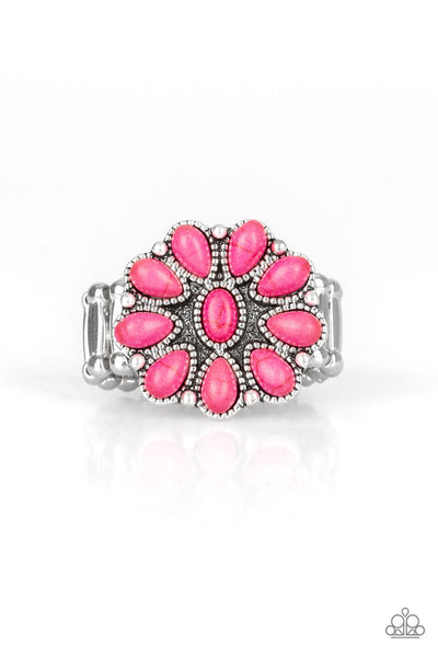 Stone Gardenia - Pink Ring - Paparazzi