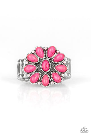 Stone Gardenia - Pink Ring - Paparazzi