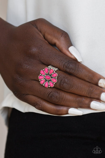 Stone Gardenia - Pink Ring - Paparazzi