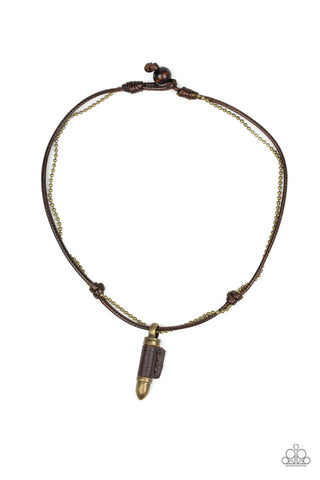 Magic Bullet - Urban Brass Necklace - Paparazzi