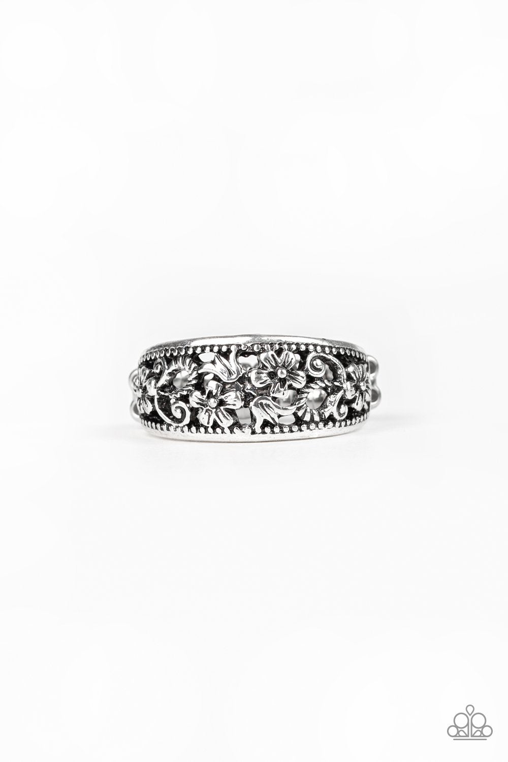 Breezy Blossoms - Silver - Ring - Paparazzi