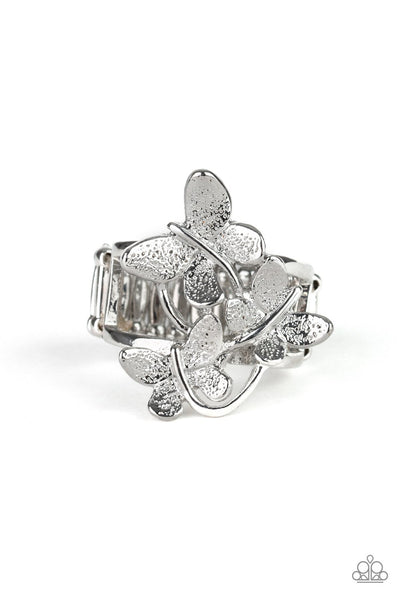 Full Of Flutter - Silver Ring - Paparazzi