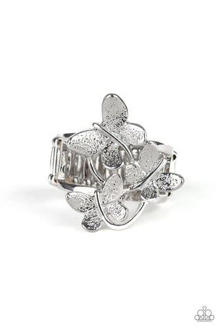 Full Of Flutter - Silver Ring - Paparazzi