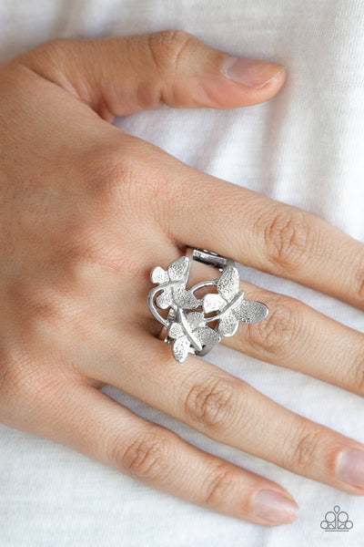 Full Of Flutter - Silver Ring - Paparazzi