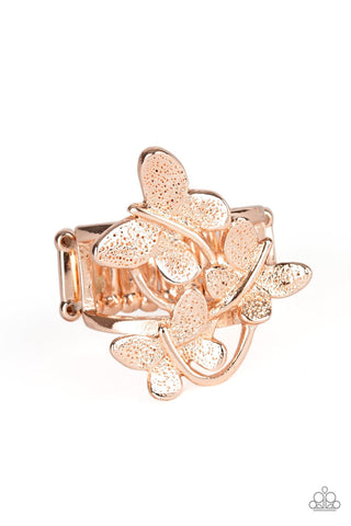 Full Of Flutter - Rose Gold Ring - Paparazzi