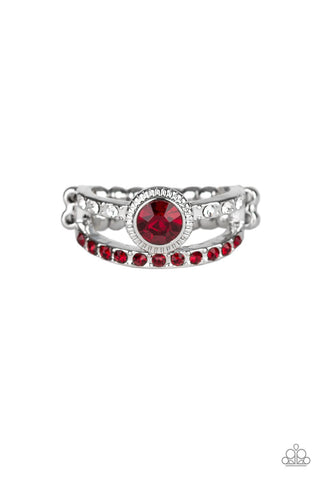 GLOW Me Away - Red Ring - Paparazzi