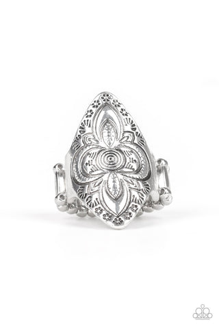 Tahiti Trek - Silver Ring - Paparazzi