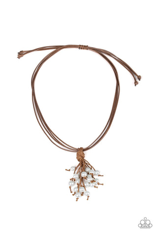 Tassel Trek - White-urban necklace-paparazzi