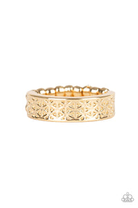FLOWERBED and Board - Gold Ring - Paparazzi