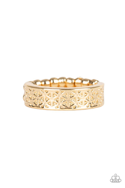 FLOWERBED and Board - Gold Ring - Paparazzi