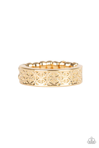 FLOWERBED and Board - Gold Ring - Paparazzi