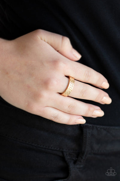 FLOWERBED and Board - Gold Ring - Paparazzi