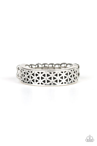 FLOWERBED and Board - Silver Ring - Paparazzi
