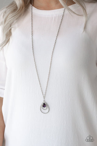 Teardrop Drama - Purple Necklace - Paparazzi