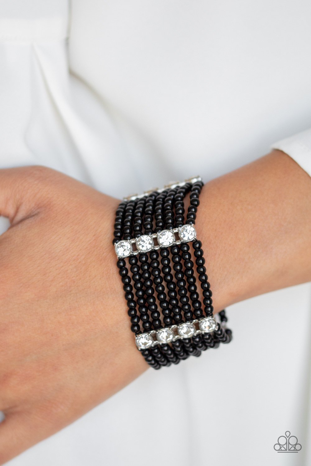 Get In Line - Black Bracelet - Paparazzi