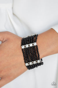 Get In Line - Black Bracelet - Paparazzi
