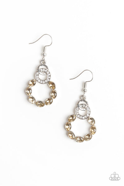 Diamond Deluxe - Brown Earring - Paparazzi
