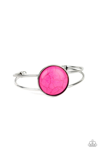Sandstone Serenity - Pink stone-cuff-paparazzi