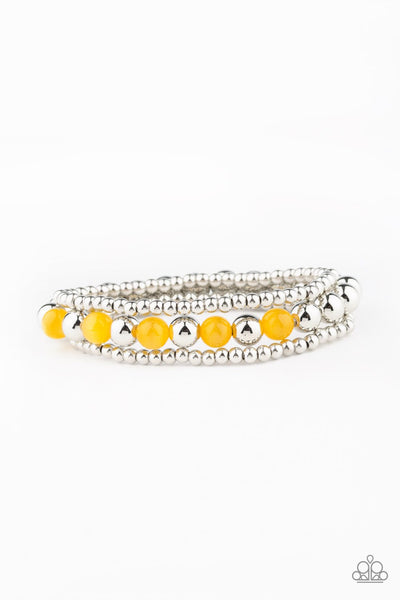 Go With The GLOW - Yellow Bracelet - Paparazzi