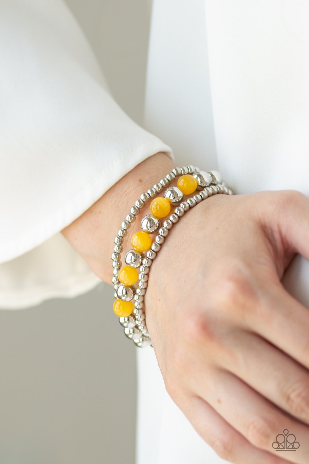 Go With The GLOW - Yellow Bracelet - Paparazzi