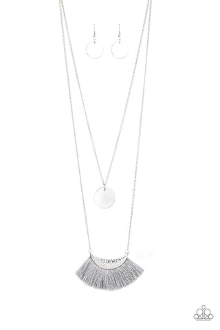Tassel Temptation - Silver chain-necklace-paparazzi