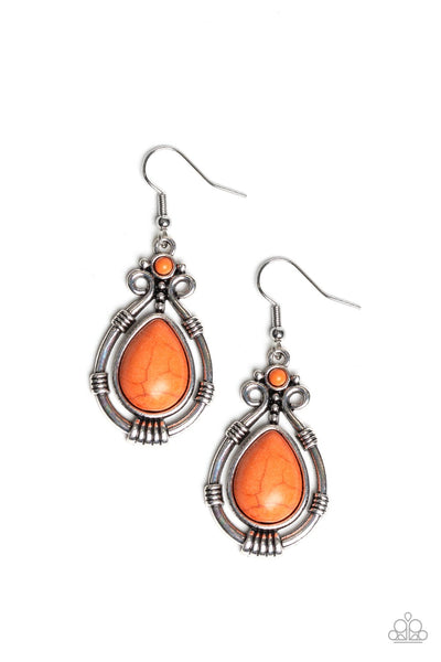 Canyon Scene - Orange Earring - Paparazzi