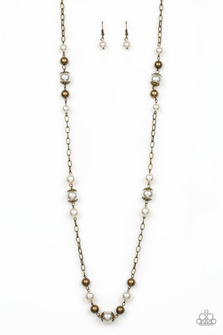 Wall Street Waltz - Brass Necklace - Paparazzi