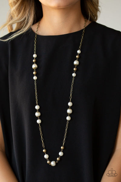 Wall Street Waltz - Brass Necklace - Paparazzi