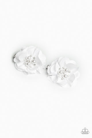 Diamond Dew - White Hair Clip - Paparazzi