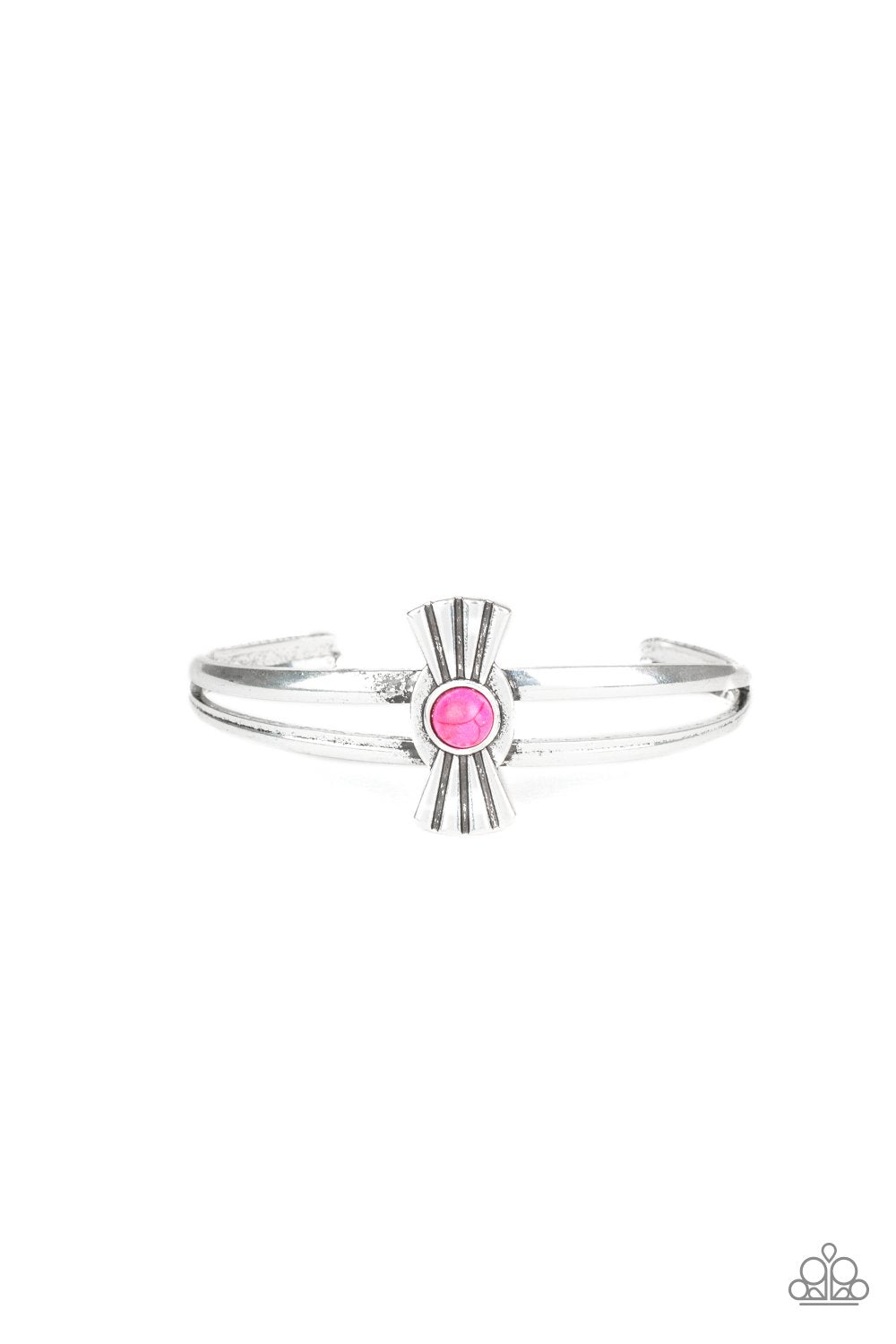 Adobe Sunset - Pink-stone-cuff-paparazzi