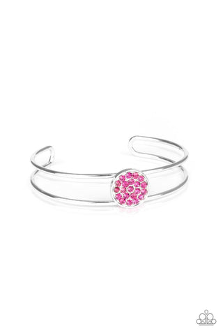 Dial Up The Dazzle - Pink rhinestone-cuff-paparazzi