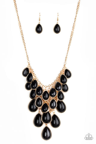 Shop Til You TEARDROP - Black Necklace - Paparazzi