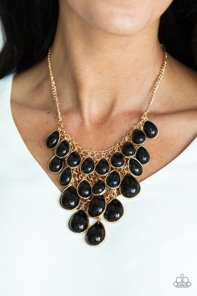 Shop Til You TEARDROP - Black Necklace - Paparazzi