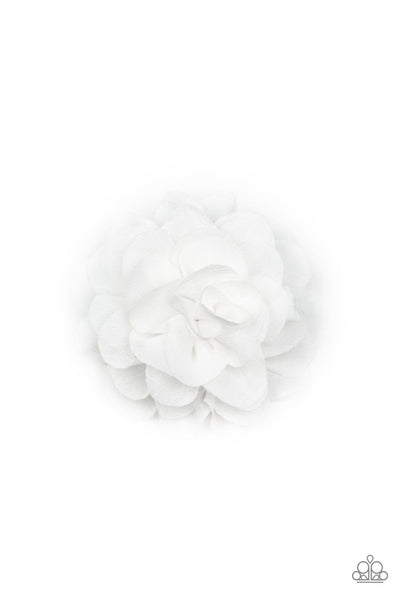 Dahlia Diva - White Hair Clip - Paparazzi