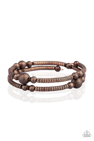 West End Wraparound - Copper-beads-wrap bracelet-paparazzi