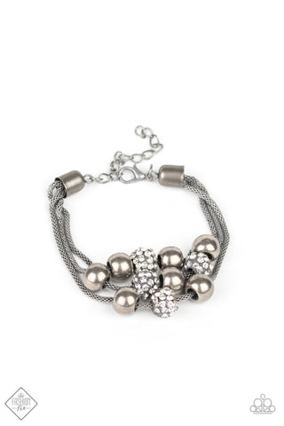 Industrial Integration-silver-rhinestones-bracelet-paparazzi