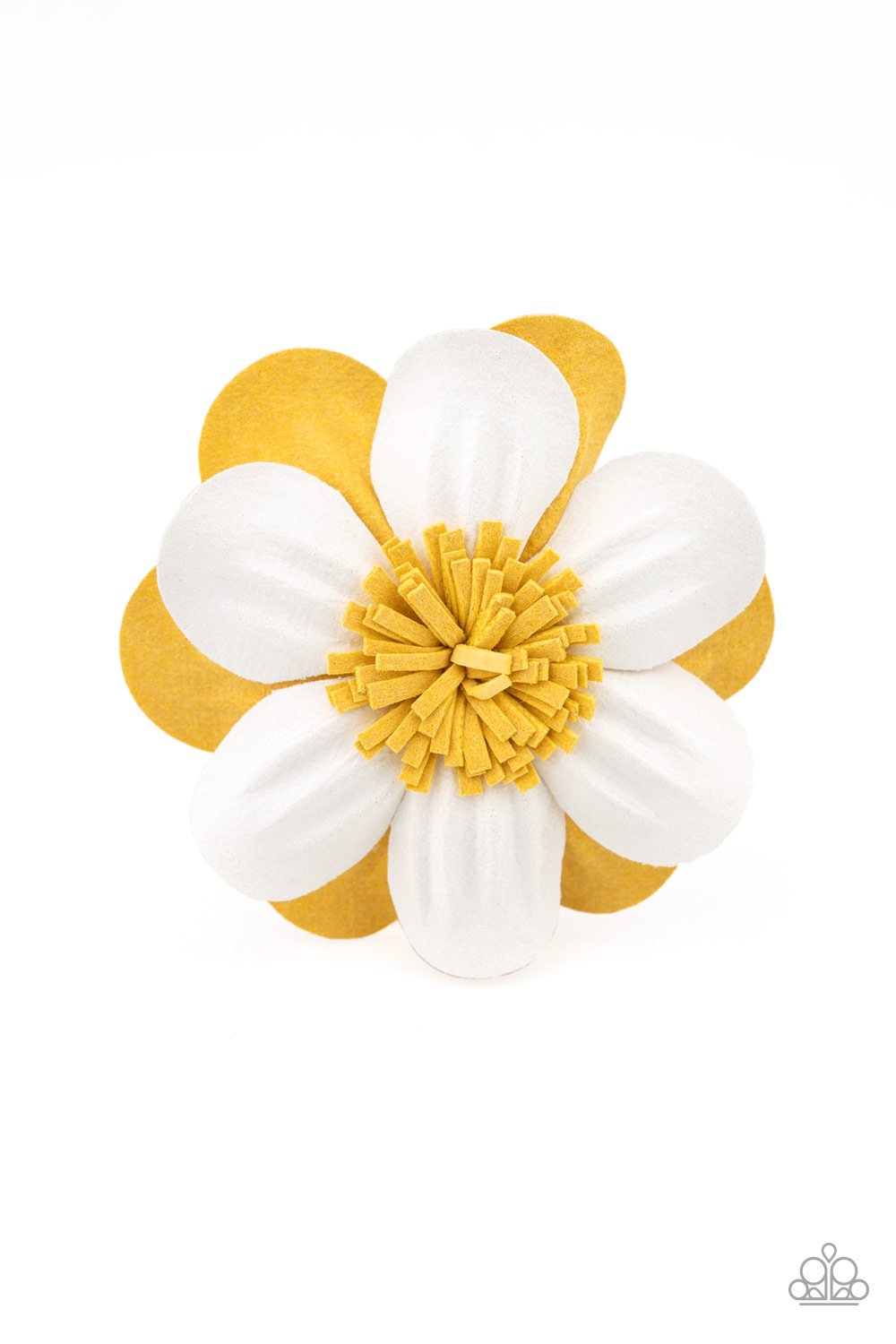 Merry Magnolia - Yellow Hair Clip - Paparazzi