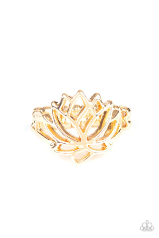 Lotus Lover - Gold Ring - Paparazzi