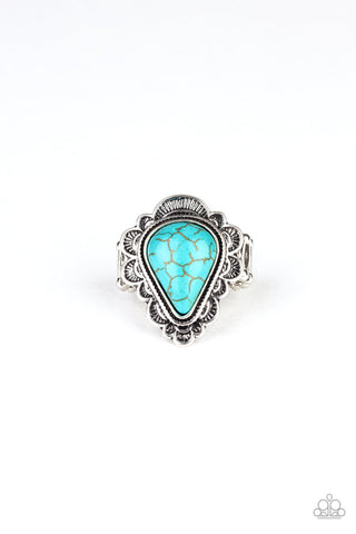 Desert Escape - Blue Ring - Paparazzi