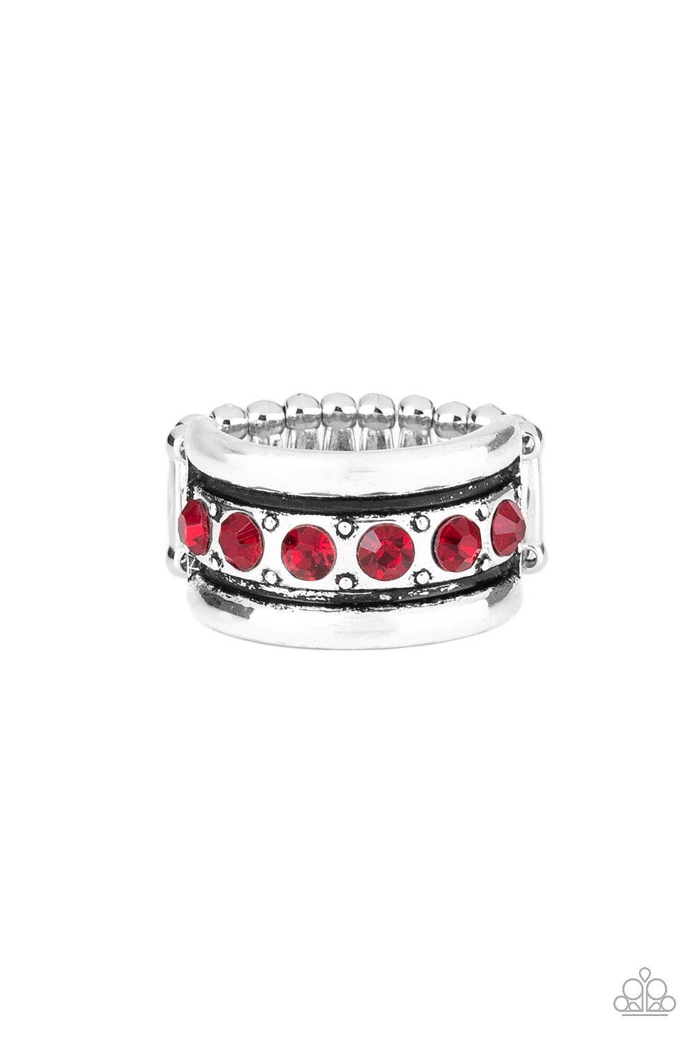Dauntless Shine - Red Ring - Paparazzi