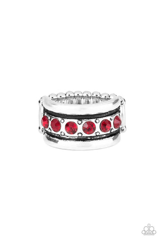 Dauntless Shine - Red Ring - Paparazzi
