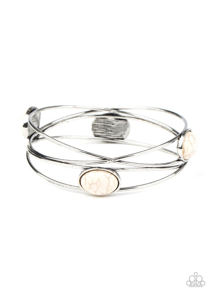 Desert Lagoon - White Bracelet - Paparazzi
