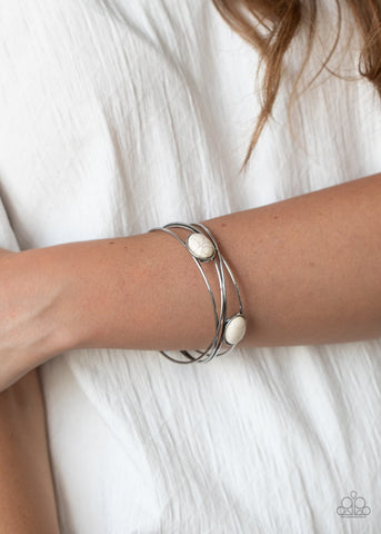Desert Lagoon - White Bracelet - Paparazzi