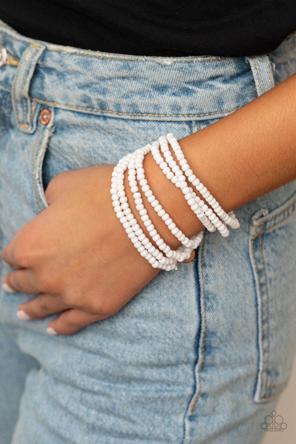 Thank Me LAYER - White Bracelet - Paparazzi