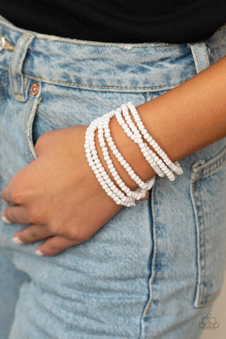 Thank Me LAYER - White Bracelet - Paparazzi