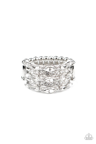 Diva Diadem - White Ring - Paparazzi