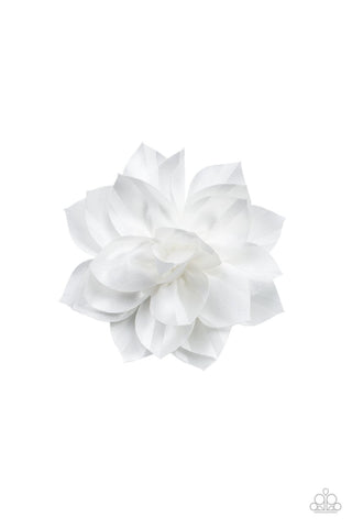 Gala Garden - White Hair Clip -Paparazzi