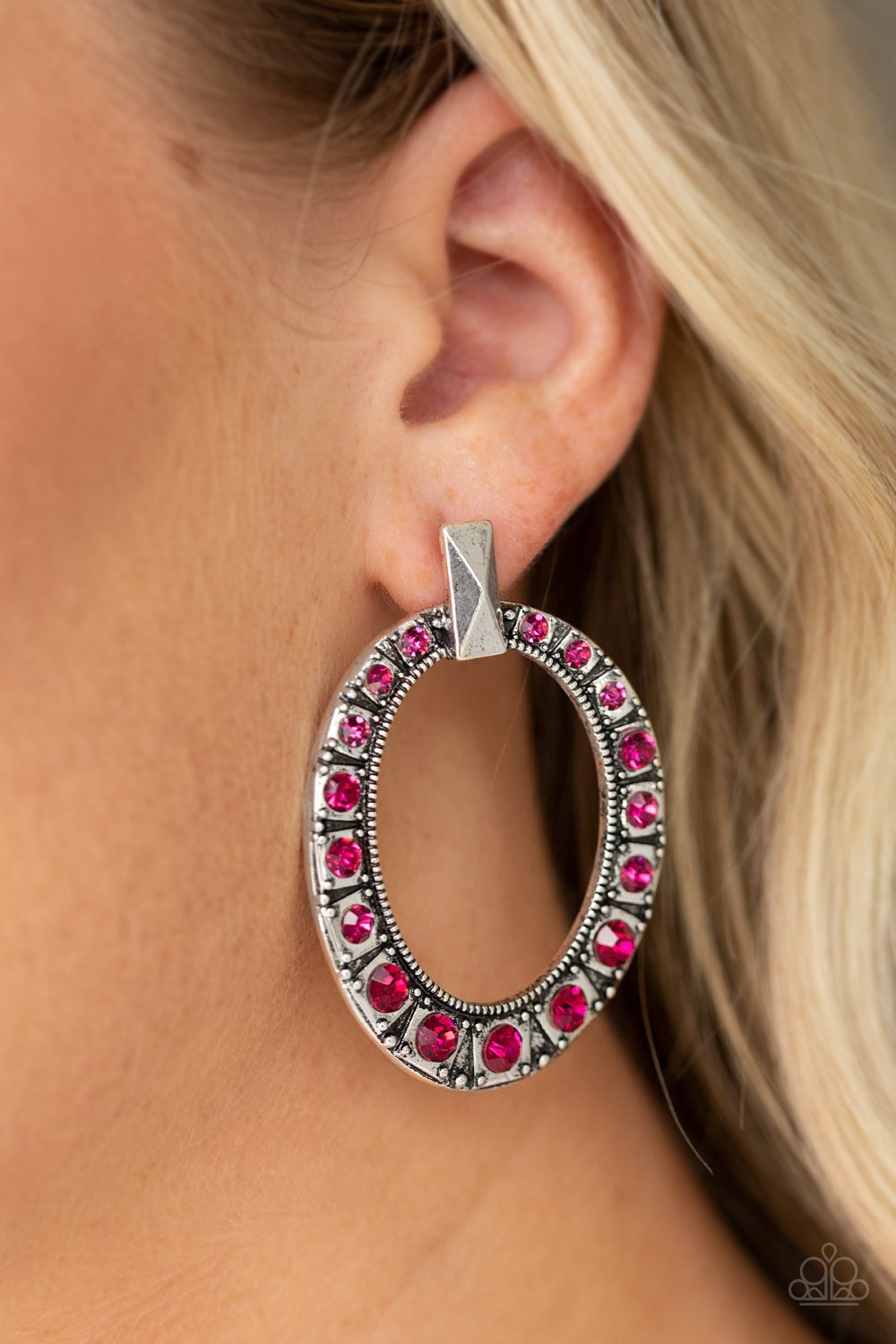 All For GLOW - Pink Earring - Paparazzi