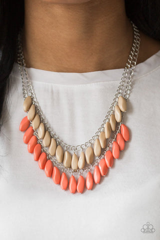 Beaded Boardwalk - Orange Necklace - Paparazzi